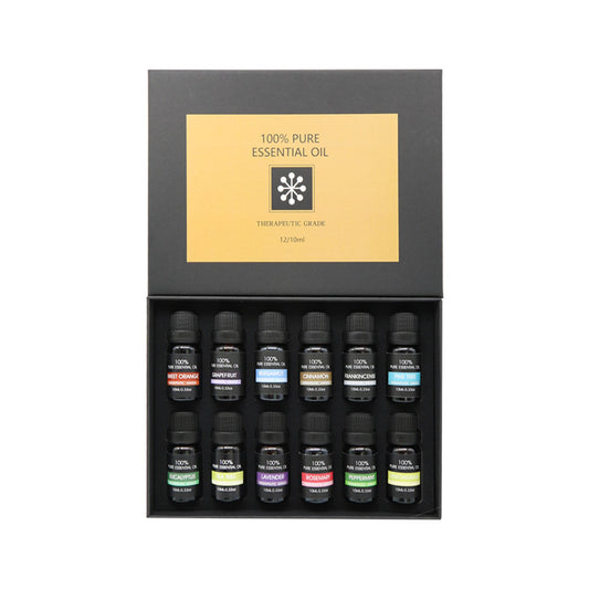 Pure Essential Oil Set (12 × 10ml bottles),  Essential Oil Gift Box, Home Care Set