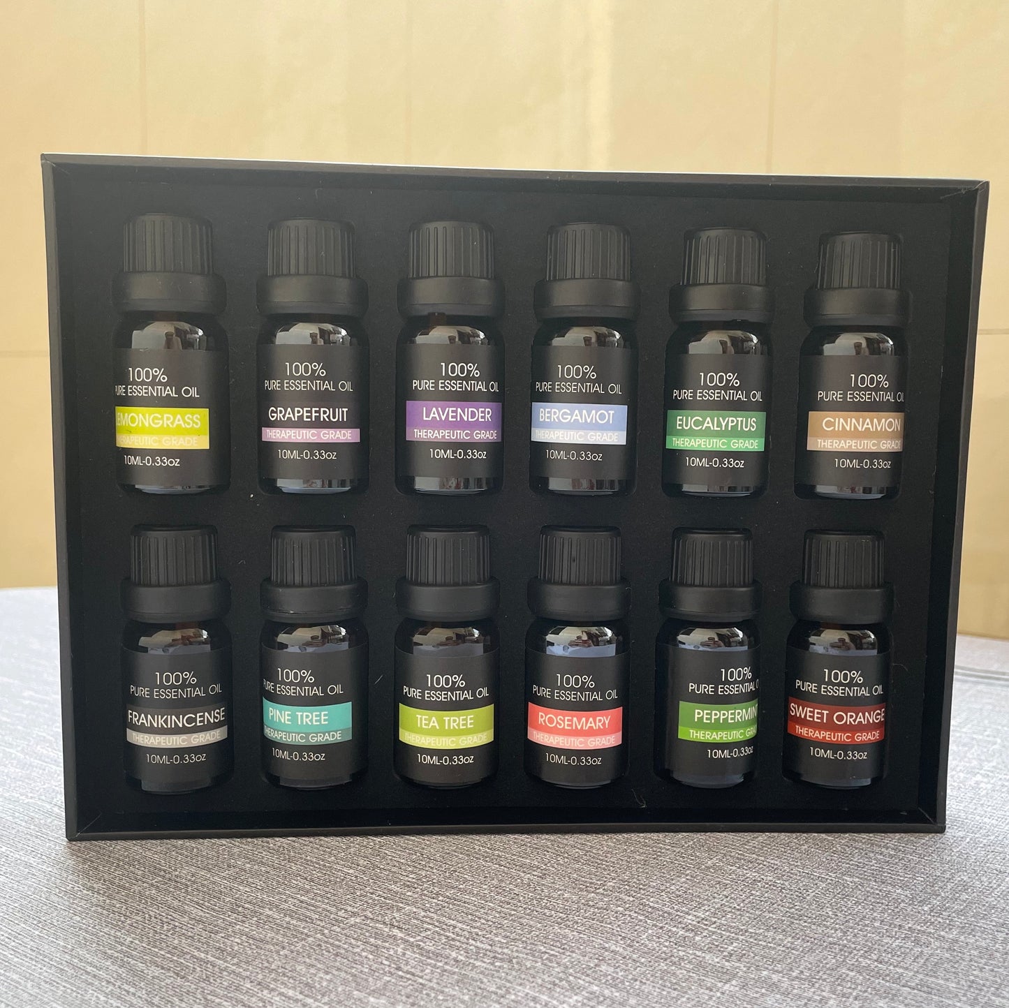 Pure Essential Oil Set (12 × 10ml bottles),  Essential Oil Gift Box, Home Care Set
