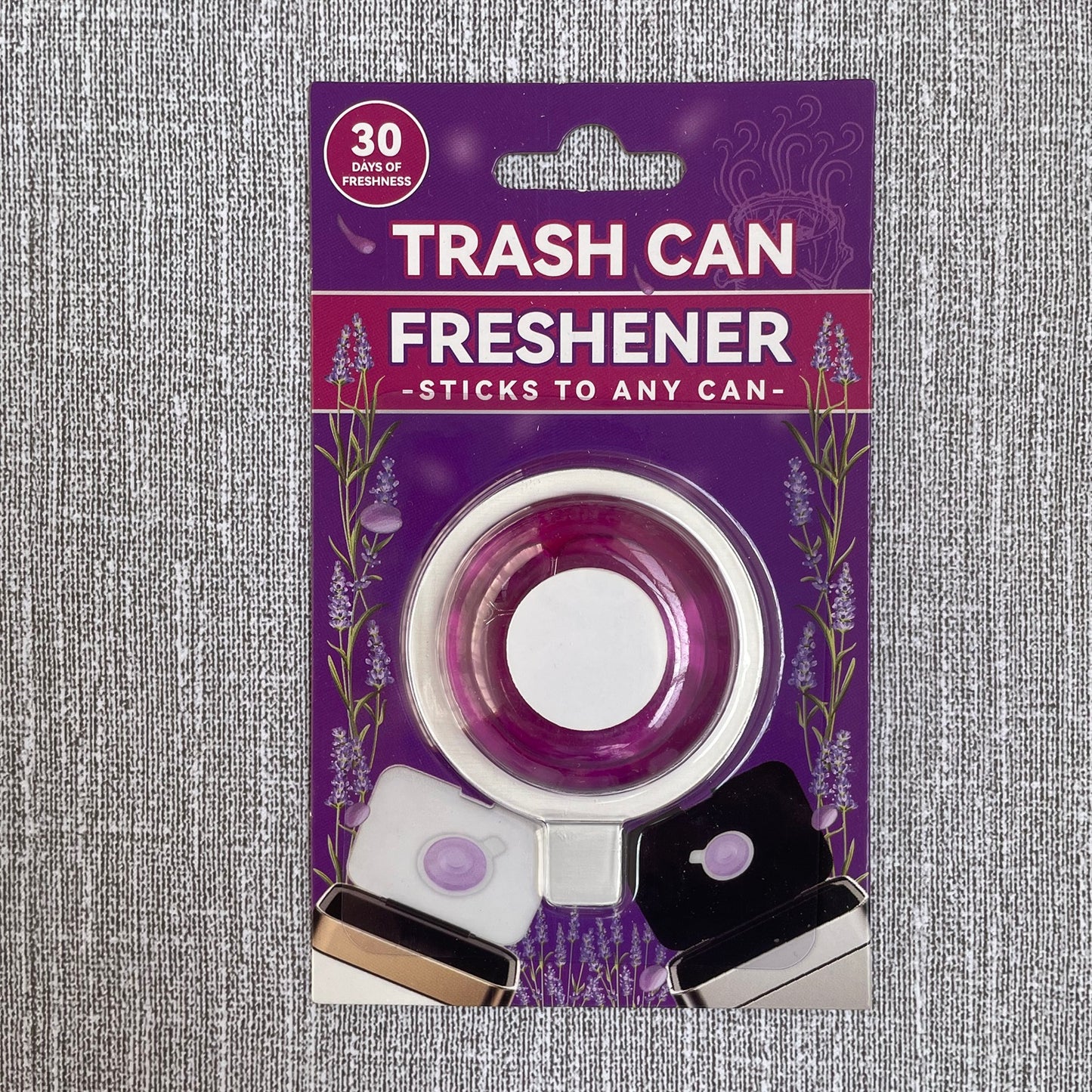 Trash Can Freshener  Sticks to any can 30 days of Freshness purple