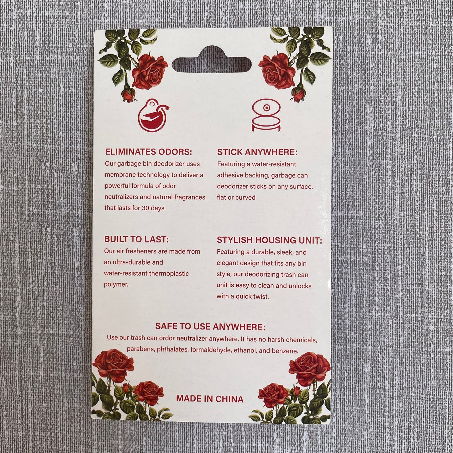 Trash Can Freshener Sticks to any can 30 days of Freshness