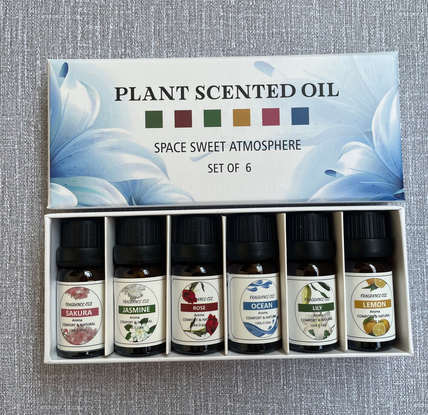 Water-soluble Essential Oil Set (6 × 10ml bottles),  Essential Oil Gift Box, Home Care Set